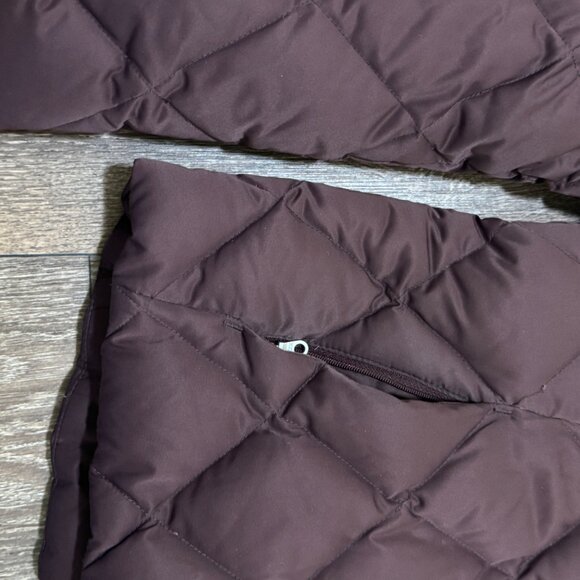 VTG Eddie Bauer Puffer Jacket Women's Small Burgandy Goose Down 650 Quilted 00s - Picture 6 of 13